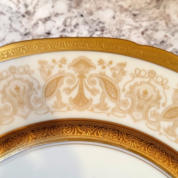 TK Thun Bohemia Czechoslovakia 22 K Gold Dinner Plate - Picture 4 of 9